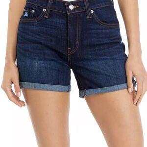 Levi's Dark Blue Rolled Cuff Denim Mid Length Shorts